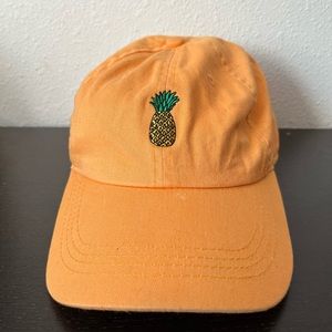 Pineapple Baseball Cap Hat Adjustable Strap back orange clean hat slightly used